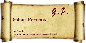 Geher Perenna névjegykártya